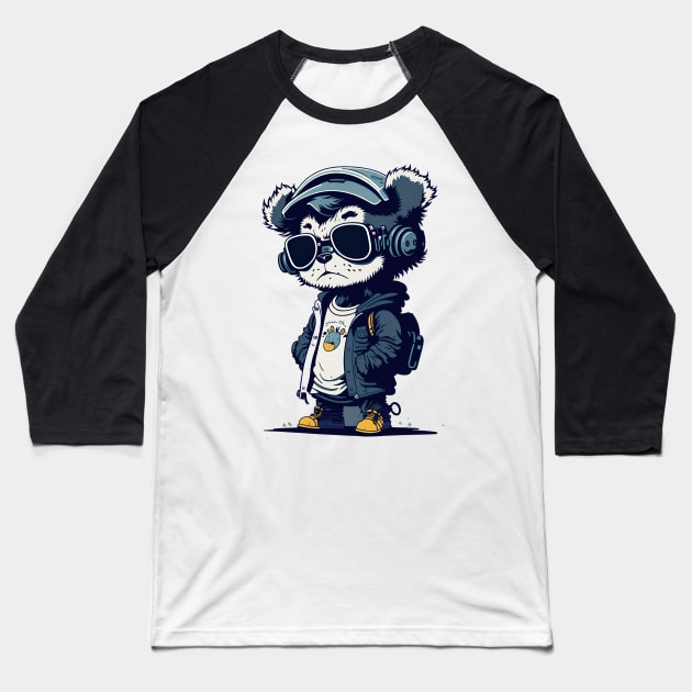 Cool Bear Baseball T-Shirt by ArtOfGrime